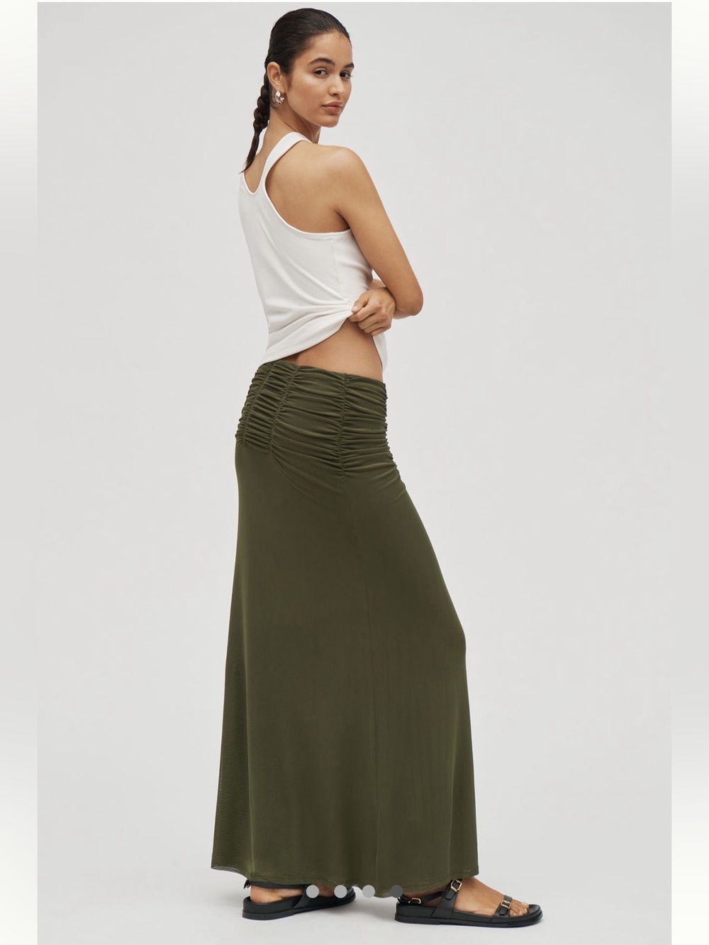 Maeve Ruched Yoke Column Maxi Skirt - Size M - BNWT - Picture 2 of 10